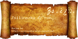 Zsilinszky Áron névjegykártya